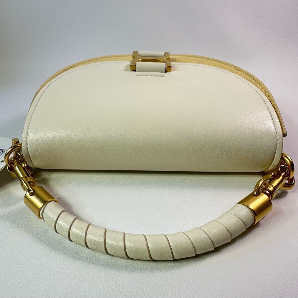 NEW CHLOE MARCIE CHAIN FLAP CALF LEATHER & SUEDE MISTY IVORY AUTHENTIC NWT! - Picture 4 of 13